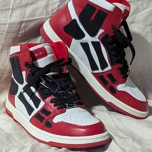 AMIRI Red, White & Black High-Top Athletic Sneakers